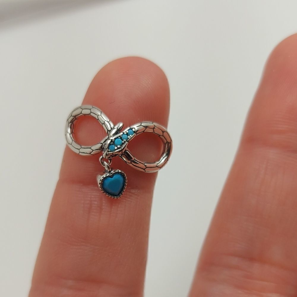 925 Silver Snake Infinity Charm